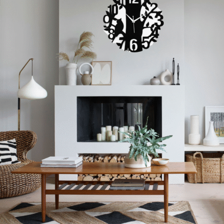 Wooden Silent Non-Ticking Wall Clock for Home Stylish Latest Designer Wall Clock for Home Living Room Bedroom Office Hall